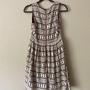 Cream & tan lace dress-size medium